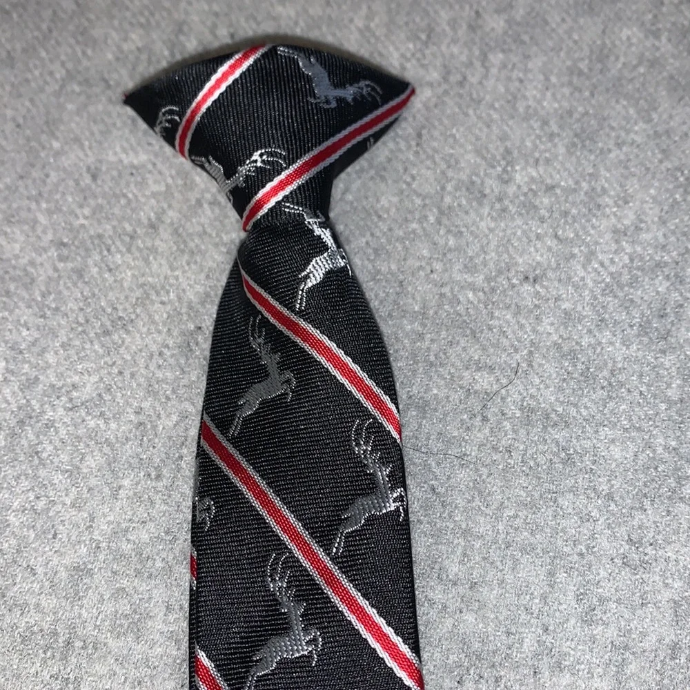Clip-on Boys Tie Reindeer Striped